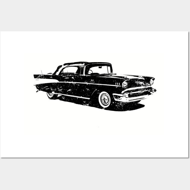 Distressed Classic Car Wall Art by lunabelleapparel